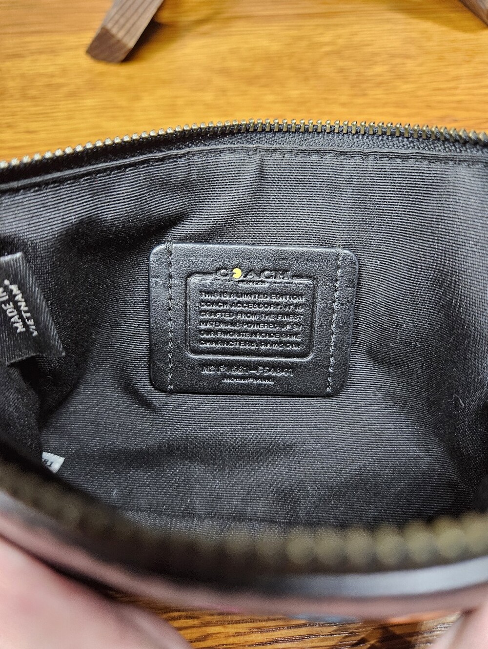 Coach X Pacman Corner Zip Leather Wristlet - Picture 8 of 10